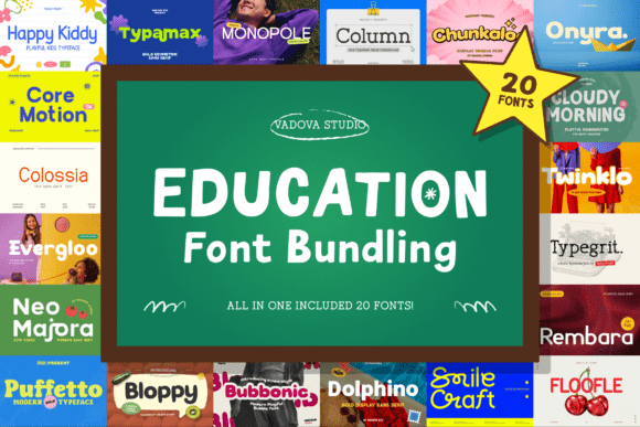 Education Bundle: A Playful Font for Digital Creators