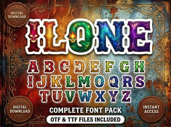 Ilone: A Decorative Display Font for Digital Design