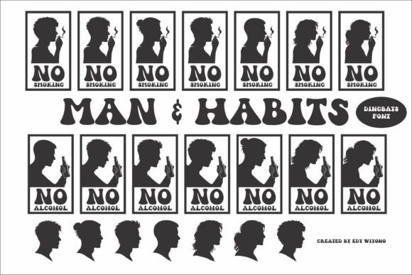 Man Habits: A Bold Dingbats Font for Editorial Design